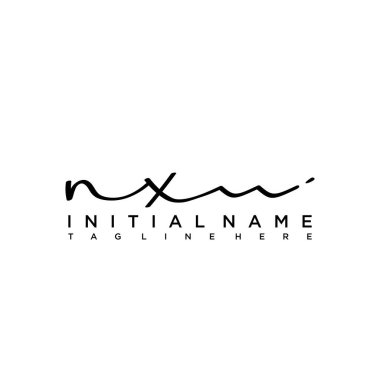 İlk harf NX İmza El yazısı Logo Vektörü