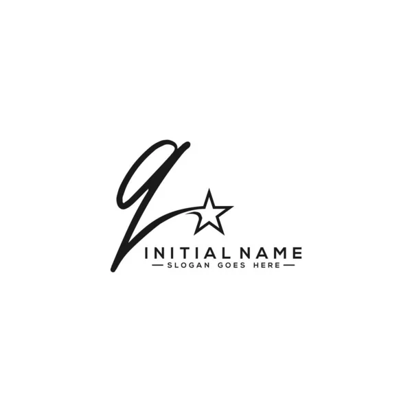 Lettre Initiale Signature Manuscrite Logo Vector Star — Image vectorielle