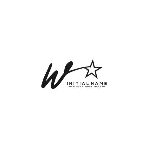 Initial Letter Signature Handwriting Logo Vector Star — Stock Vector