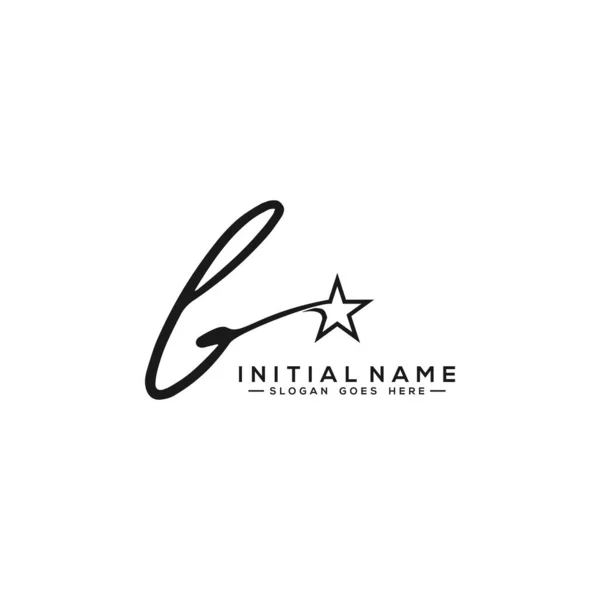 Αρχικό Γράμμα Υπογραφή Γραφικός Χαρακτήρας Logo Διάνυσμα Star — Διανυσματικό Αρχείο