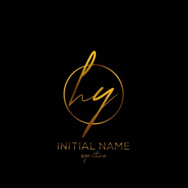 HY İlk el yazısı logo vektörü