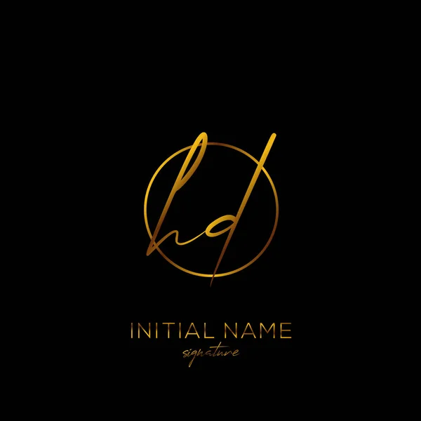 Inicial Logotipo Escritura Mano Vector — Vector de stock