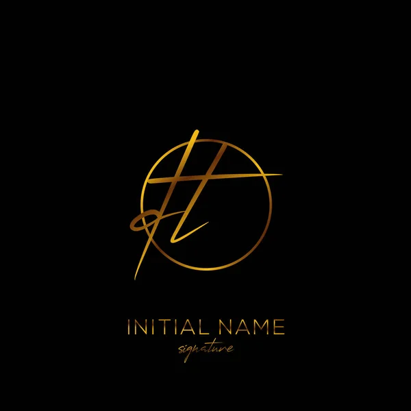 Vettore Logo Iniziale Calligrafia — Vettoriale Stock