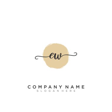 İlk harf EW İmza El yazısı Logo Vektörü