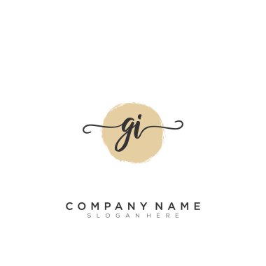 İlk harf GI İmza El yazısı Logo Vektörü