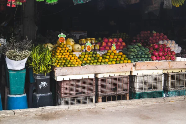 Varietà Negozi Frutta Thailandia — Foto Stock