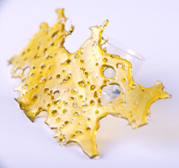 Cannabis oil concentrate aka shatter isolated