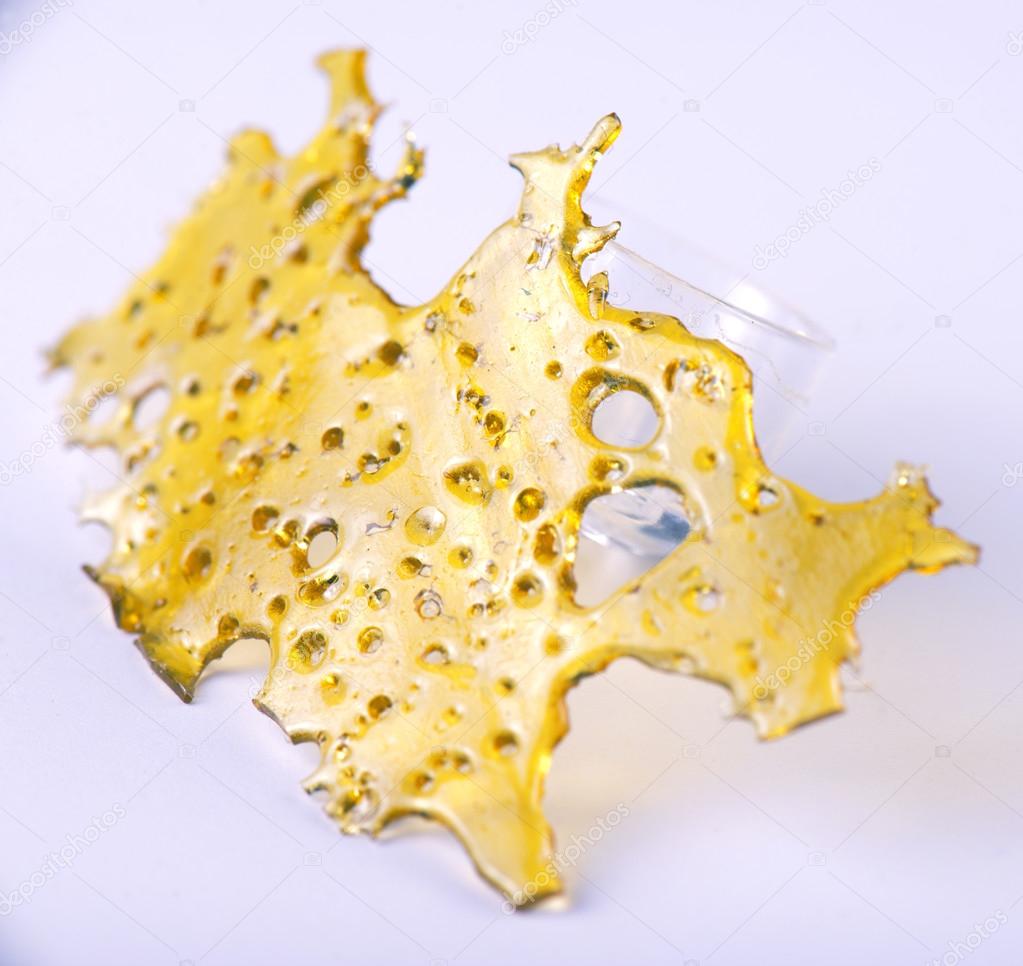 Cannabis oil concentrate aka shatter isolated