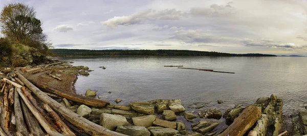 Pemandangan panorama Pantai Transfer di Pulau Vancouver, BC, Kanada — Stok Foto