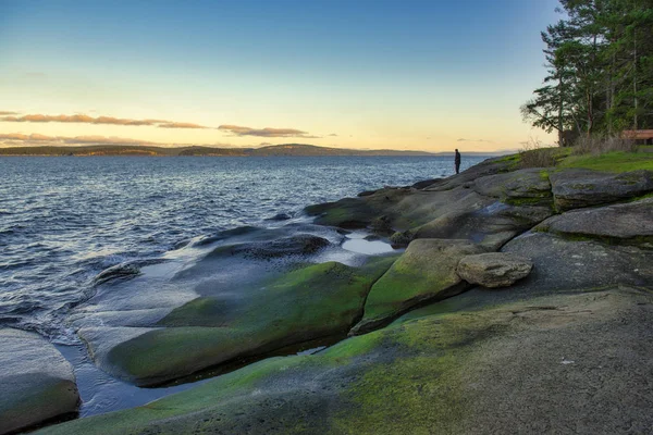 Festői naplementét kilátás az óceánra Roberts Memorial Park na — Stock Fotó