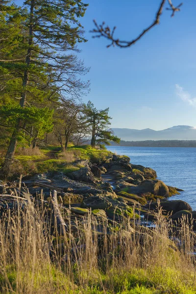 Malerischer Blick auf den Ozean mit Blick auf die Bucht von Nanaimo in Vanco — Stockfoto