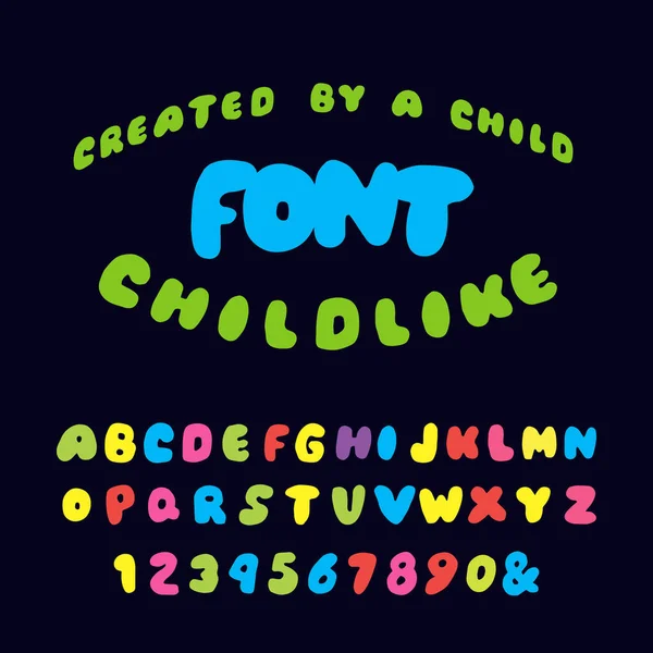 Ünnepi Betűtípus Gyerekeknek Cartoon Typeface Hand Written Alphabet Watercolour Style — Stock Vector