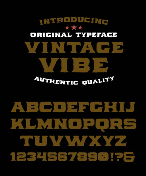 Χειροποίητη Γραμματοσειρά Vintage Vibe Χειρόγραφο Αλφάβητο Ρετρό Υφή Χειροποίητη Γραμματοσειρά — Διανυσματικό Αρχείο