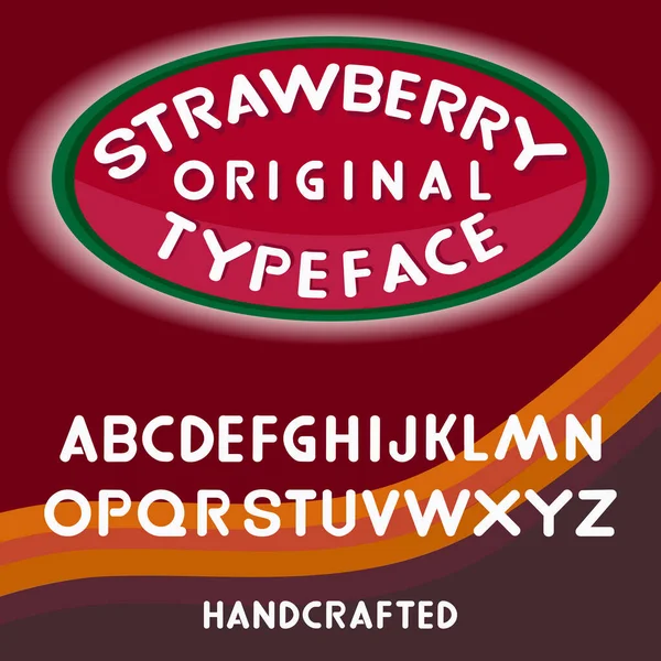 Huruf Besar Custom Uppercase Alphabet Vintage Rounded Dan Simple Handmade - Stok Vektor