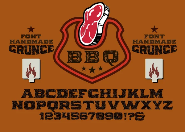 Vintage Classic Western Spurred Typeface Barbacoa Ideal Para Restaurante Barbacoa — Vector de stock