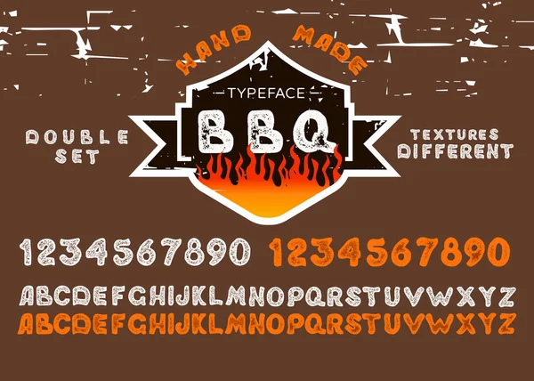 Typeface Dessinée Main Originale Barbecue Idéal Pour Les Marques Vintage — Image vectorielle