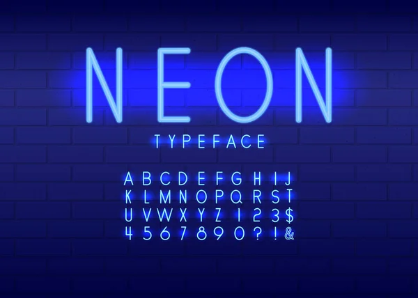 Νέον Γραμματοσειρά Πόλη Neon Μπλε Γραμματοσειρά Ελληνικά Πόλη Μπλε Γραμματοσειρά — Διανυσματικό Αρχείο