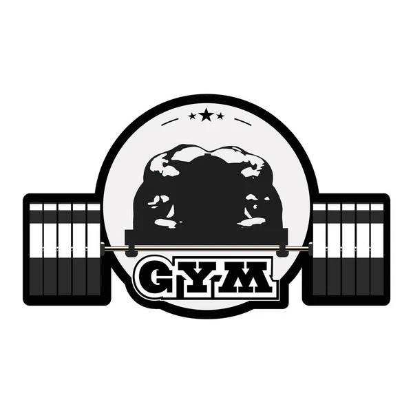 Logo Gym Silhouette Bodybuilder Barbell Vector Illustration Bodybuilder Logo Design — Stock Vector