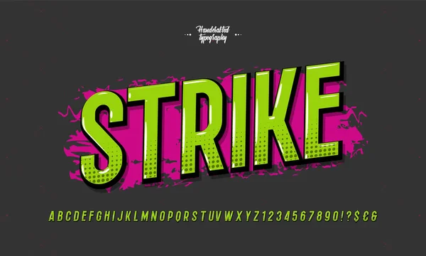 현대의 타이포그래피를 타격하라 페이스 Typeface 티셔츠 애니메이션 비디오 포스터 스타일의 — 스톡 벡터