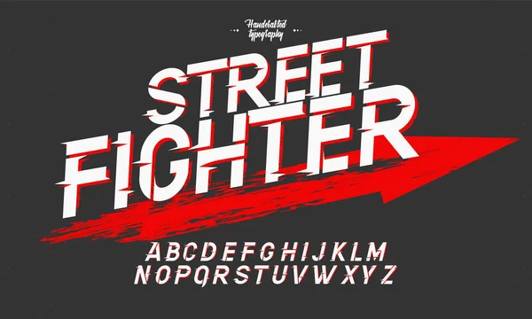 Italic Sans Serif Font Sport Style Písmena Čísla Retro Texturou — Stockový vektor