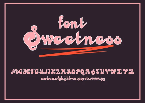 Lieflijkheid Helder Glanzend Glad Handschrift Lettertype Alfabet — Stockvector