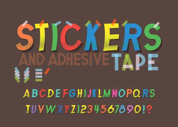 Modern Vector Papier Lettertype Alfabet Letters Lijken Een Sticker Set — Stockvector