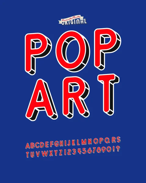 Slanted Pop Art Vintage Sans Serif Font Rundade Färgglada Alfabetet — Stock vektor