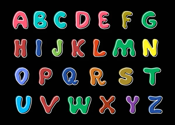 Festliche Schrift Für Kinder Die Cartoonschrift Handgeschriebenes Alphabet Aquarell Stil — Stockvektor