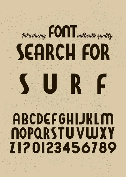 Tipo Letra Hecho Mano Surf Font Surfing Summer Font Alfabeto — Vector de stock