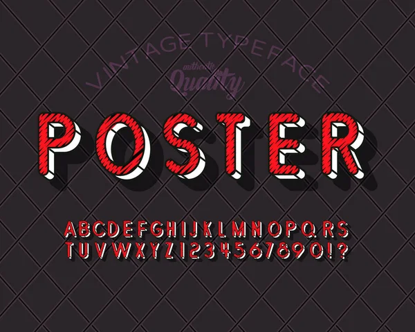 Affiche Vintage Sans Serif Alphabet . — Image vectorielle