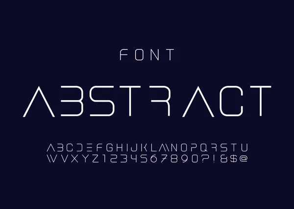 Luz Cósmica Elegante Font Fuente Delgada Tipo Letra Futurista Juego — Vector de stock