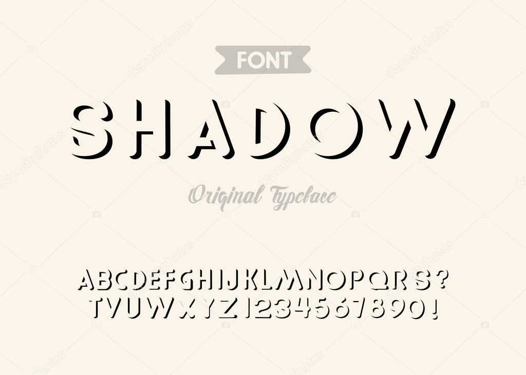 'Shadow' Vintage 3D Sans Serif Rounded Alphabet with Shadow Effect. Retro Typography. Vector Illustration.