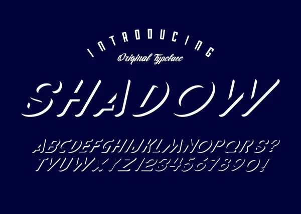 Shadow Vintage Sans Serif Rounded Alphabet Shadow Effect Ретро Типография — стоковый вектор