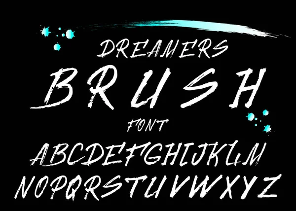 Нетиповий Рукописний Алфавіт Handmade Typeface Dreamers Щітка Оригінальні Літери Цифри — стоковий вектор