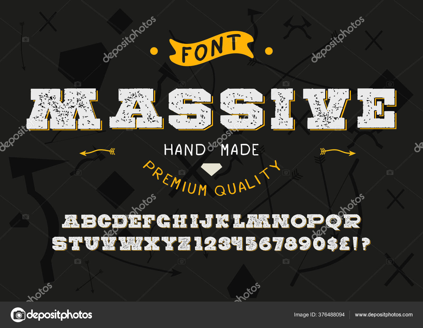 Premium Vector  Hand made font alphabet