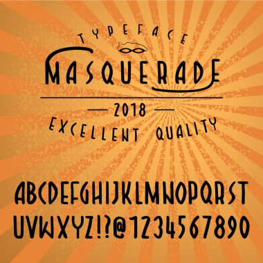 El yapımı Vintage alfabesi. Özel el yazısı yazı tipi. El çizimi Harfler ve Sayılar. Tasarım logonuz ve posterleriniz için el yazısı ve özel baskı. Vektör çizimi. Arkaplan.