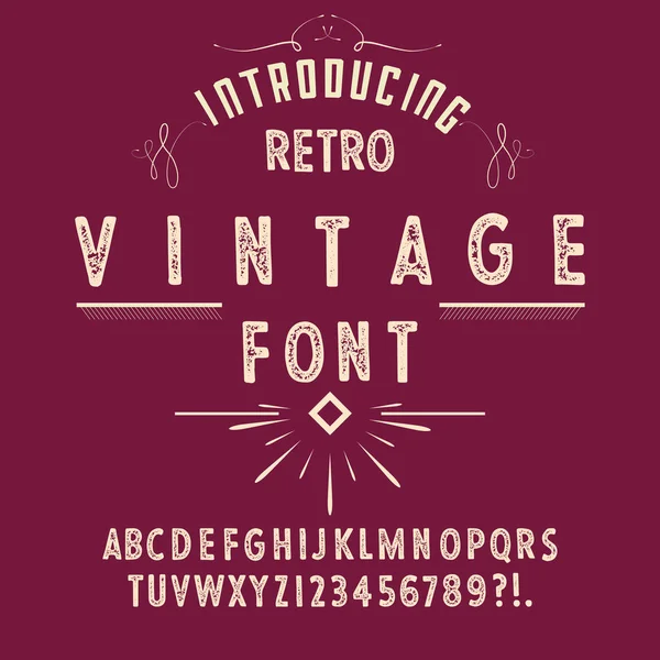 Πρωτότυπο Χειροποίητο Αλφάβητο Vintage Σχεδιασμός Γραμματοσειράς Διάνυσμα — Διανυσματικό Αρχείο