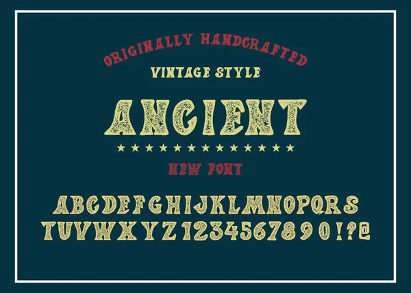 Antiguo Diseño Letra Gótica Vintage Alfabeto Escrito Mano Ilustración Vectorial — Vector de stock