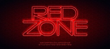 Neon yazı tipi şehir metni, Gece Alfabesi, Vektör illüstrasyonu