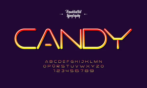Vector Stylized Colorful Font Alphabet Sweet Alphabet Font Original Design — Stock Vector
