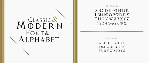 Elegantes Custom Alphabet Klassischer Schriftzug Für Logo Poster Typografie Schriftarten — Stockvektor