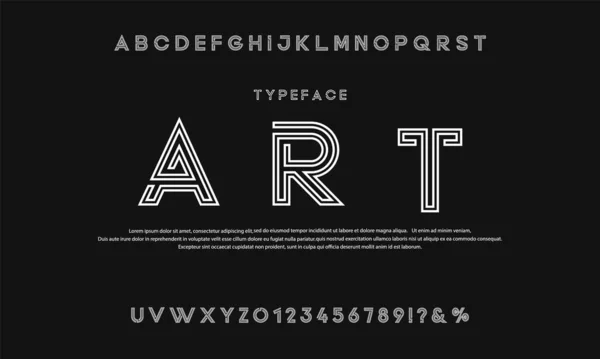 Vecteur Police Abstraite Moderne Alphabet — Image vectorielle
