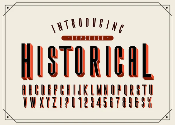 Vintage Artigianale Sans Serif Alfabeto Condensato Vettore Caratteri Alfabeti Moderni — Vettoriale Stock