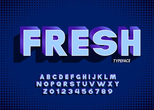 Fresh Vintage Sans Serif Bold Alfabet Bogatymi Kolorami Typografia Retro — Wektor stockowy