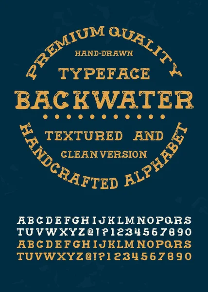 Нетиповий Текстурний Рукописний Алфавіт Початковий Шрифт Урожай Мальований Рукою Тип — стоковий вектор