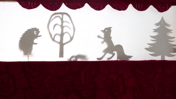 Teatro Sombras Marionetas Primer Plano — Vídeos de Stock