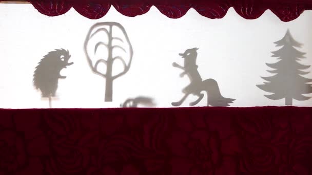 Puppet Shadow Theater Close — Stock Video