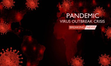 Coronavirus hastalığı COVID-19 enfeksiyon tıbbi illüstrasyon. Patojen solunum gribi covid virüs hücreleri. Coronavirus hastalığının yeni resmi adı COVID-19. 3B Hazırlama.