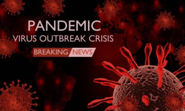 Coronavirus hastalığı COVID-19 enfeksiyon tıbbi illüstrasyon. Patojen solunum gribi covid virüs hücreleri. Coronavirus hastalığının yeni resmi adı COVID-19. 3B Hazırlama.