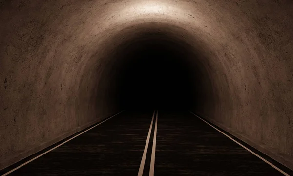 Carretera Viejo Túnel Con Muro Hormigón Extremo Oscuro Del Túnel —  Fotos de Stock